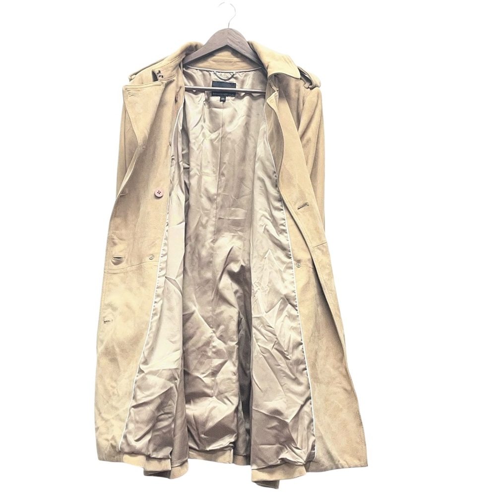 Banana Republic Classic Double Breasted Tan Suede Trench Coat Size XXL - Picture 13 of 15